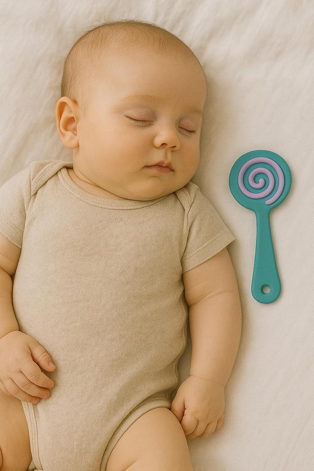 Shark Doo Doo® Teether Toy for 2+ Months Baby (Sun Teether) – BPA-Free Silicone Teether for Infants & Toddlers – Soft, Textured, Gum Soothing – Safe, One-Piece Mold for Teething Relief