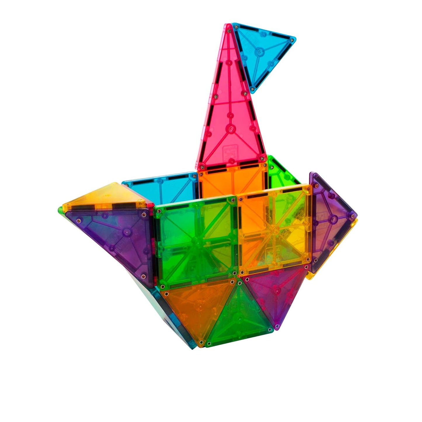 Magna-Tiles Magnetic Building Toys, Clear Colors Set (32 Pieces)