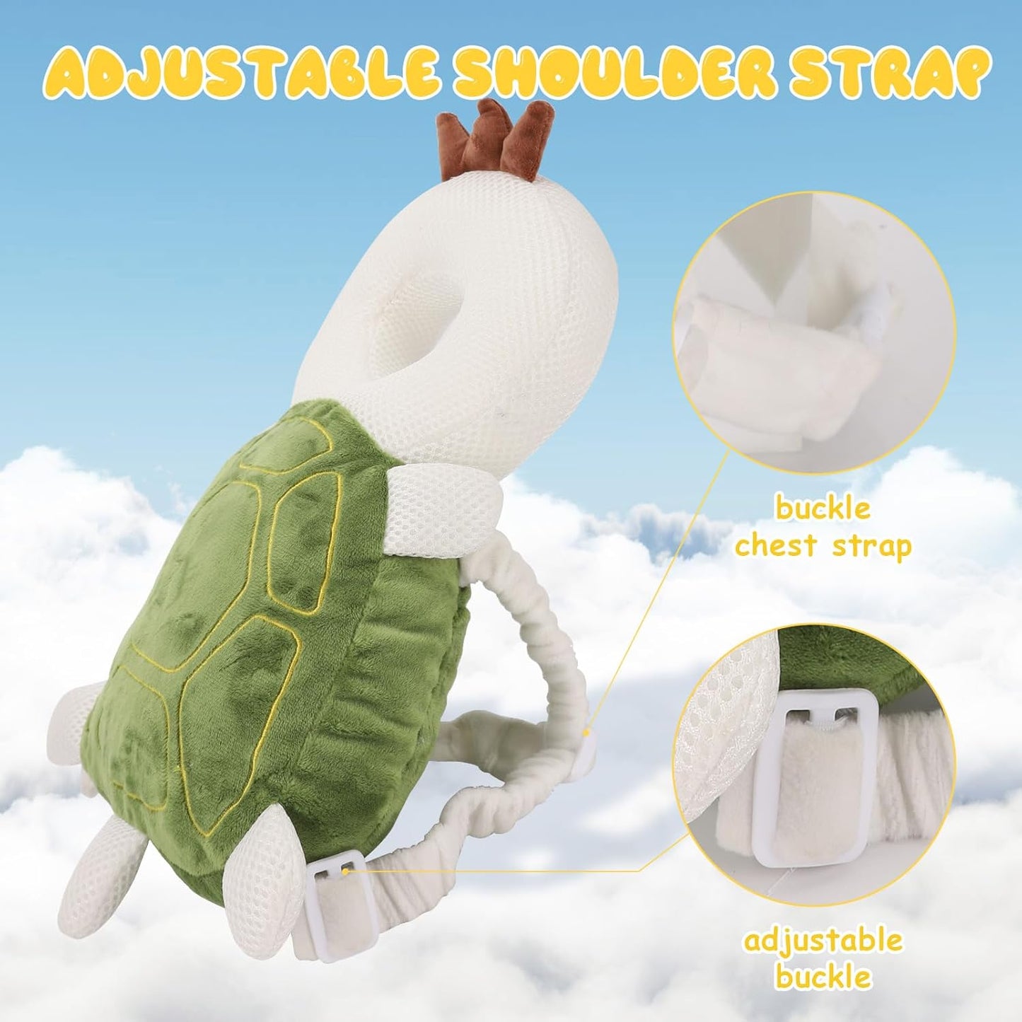 Baby Head Protection Backpack - Soft & Comfortable, Cute Cartoon Design, Pink Butterfly