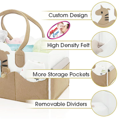 MOM CARE Baby Diaper Storage Organizer Nappies Bag For Mother Stylish Storage Bag For All Newborn Baby Products Nursery Basket -Pink