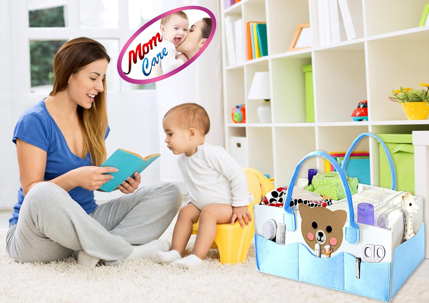 MOM CARE Baby Diaper Storage Organizer Nappies Bag For Mother Stylish Storage Bag For All Newborn Baby Products Nursery Basket -Pink