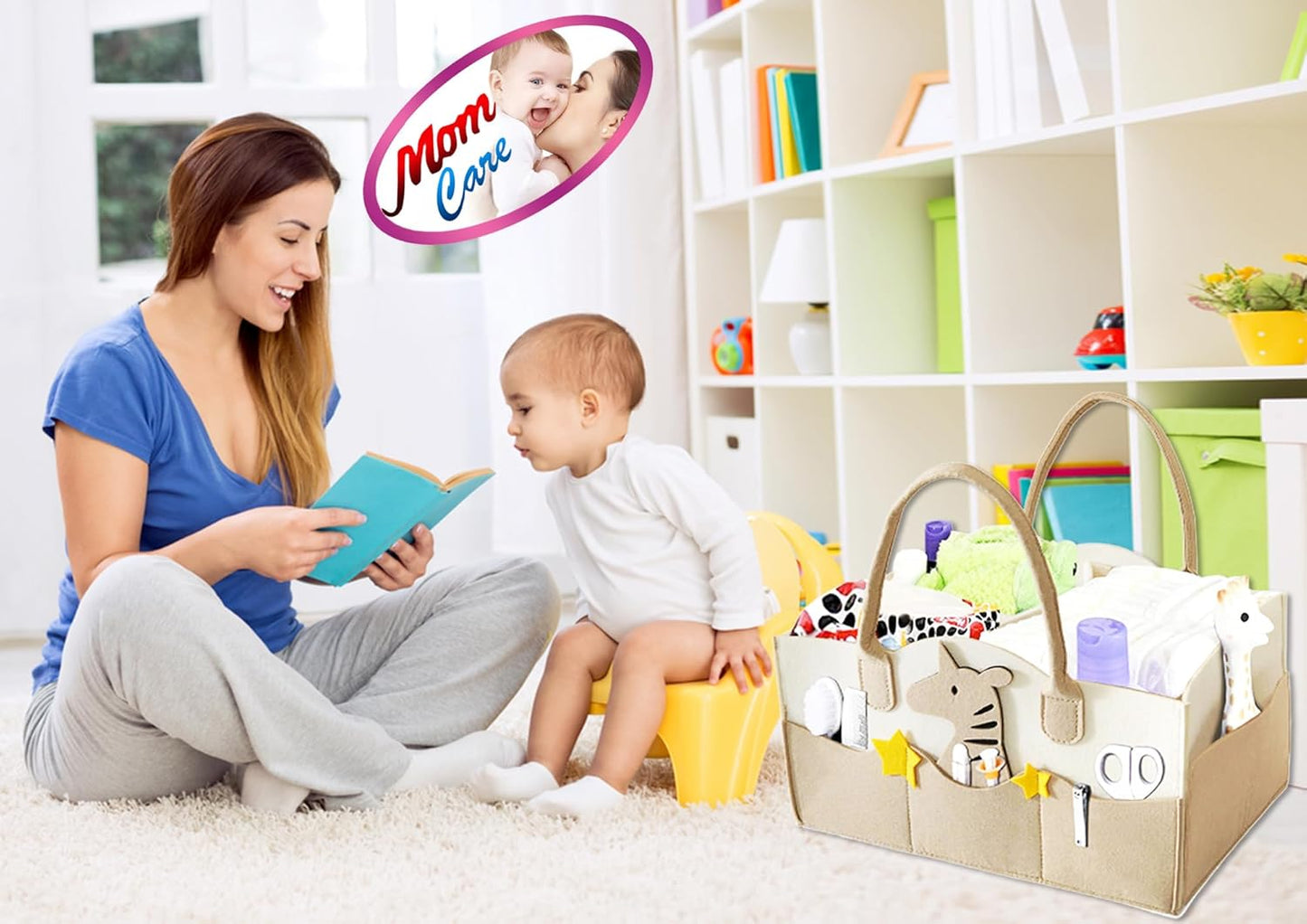 MOM CARE Baby Diaper Storage Organizer Nappies Bag For Mother Stylish Storage Bag For All Newborn Baby Products Nursery Basket -Pink