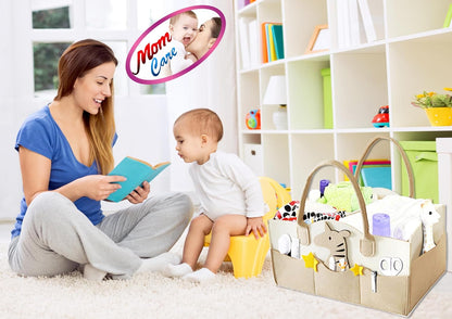 MOM CARE Baby Diaper Storage Organizer Nappies Bag For Mother Stylish Storage Bag For All Newborn Baby Products Nursery Basket -Pink