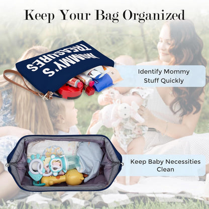 Dravina Diaper Bag for Moms, 5-Piece Set with Changing Pad, Pacifier Holder, 2 Storage Pouches & Luggage Sleeve, Stylish Maternity Backpack for Travel, Baby Essentials Organizer