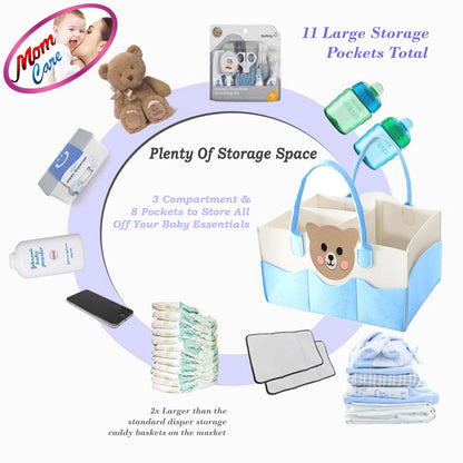 MOM CARE Baby Diaper Storage Organizer Nappies Bag For Mother Stylish Storage Bag For All Newborn Baby Products Nursery Basket -Pink