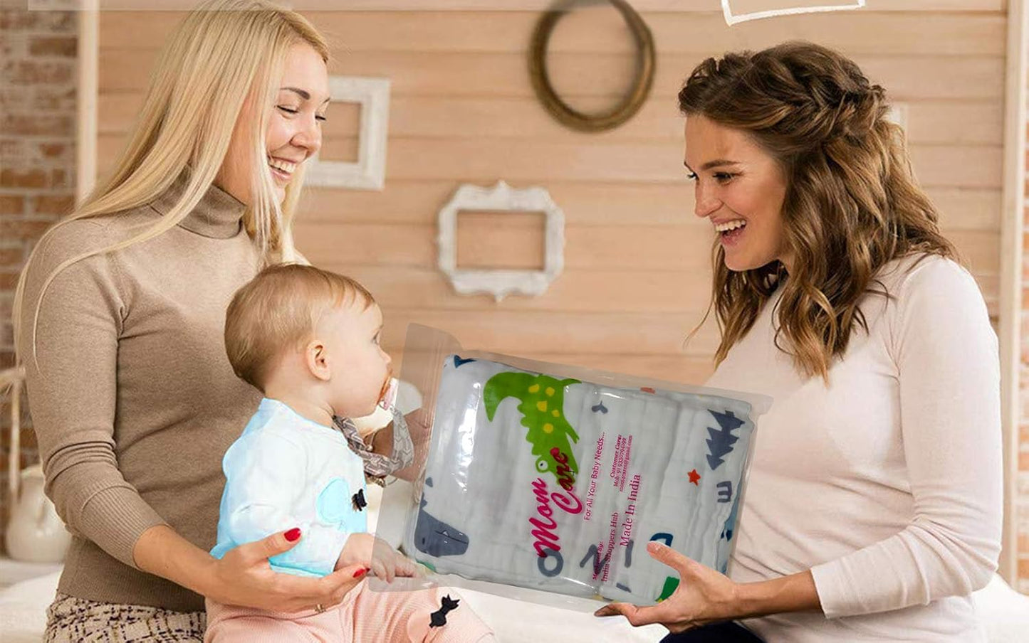 MOM CARE Muslin Cotton Face Towels For Newborn Baby Extra Soft Hankies Reusable Napkins For Infants Toddlers (Pack Of 5) White, 500 TC