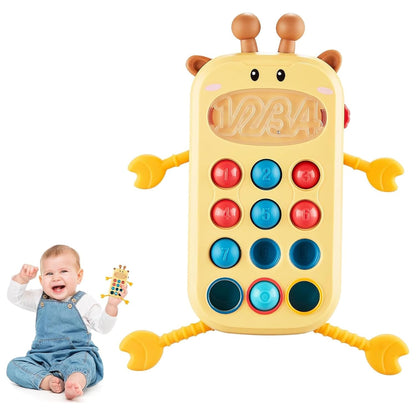 Kidology Pull String Teething Toy for Babies 6+ Months | Sensory Teether & Fine Motor Skills Activity | Montessori Toys for Baby Girls & Boys | Travel-Friendly, Food-Grade Silicone for Toddlers | UFO