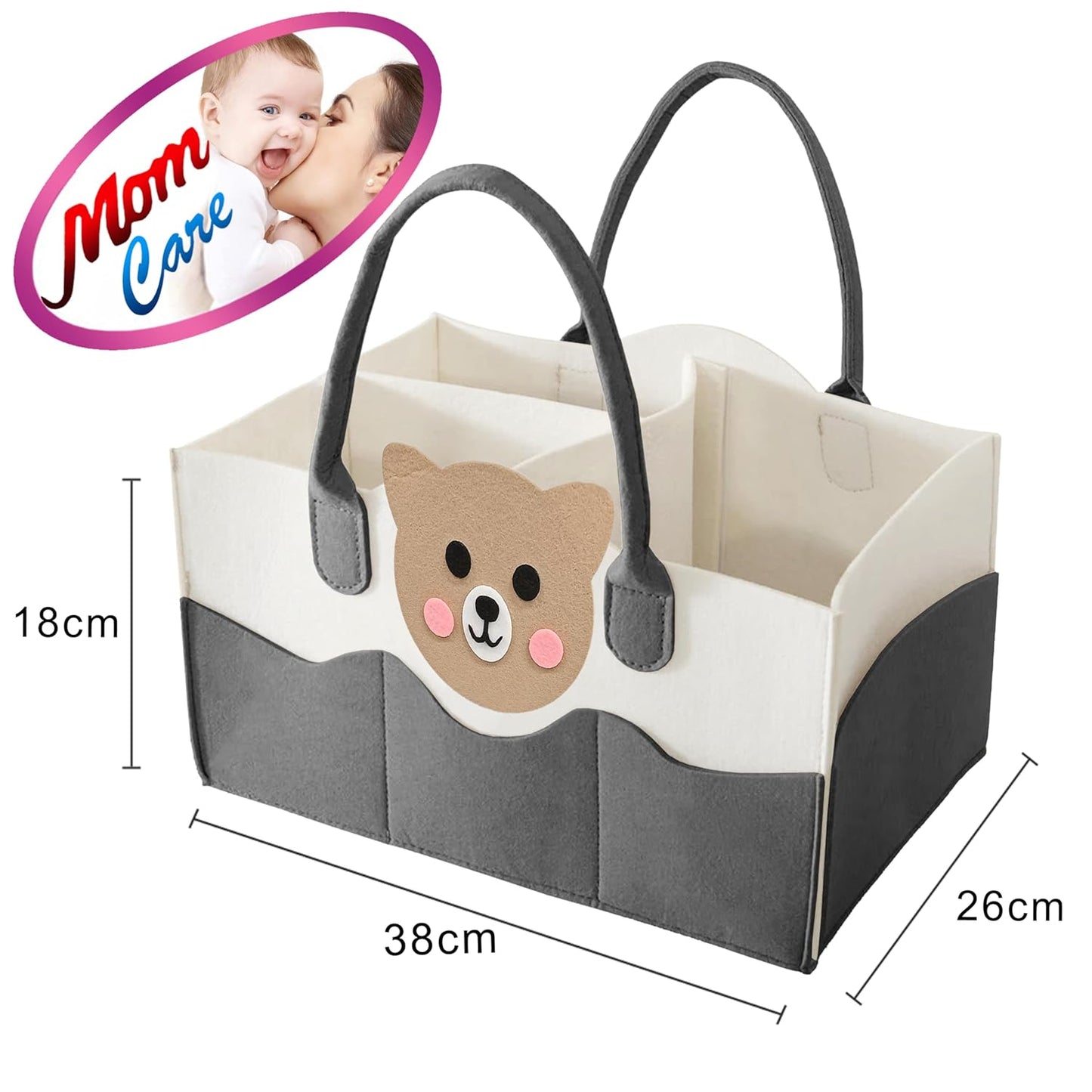 MOM CARE Baby Diaper Storage Organizer Nappies Bag For Mother Stylish Storage Bag For All Newborn Baby Products Nursery Basket -Pink
