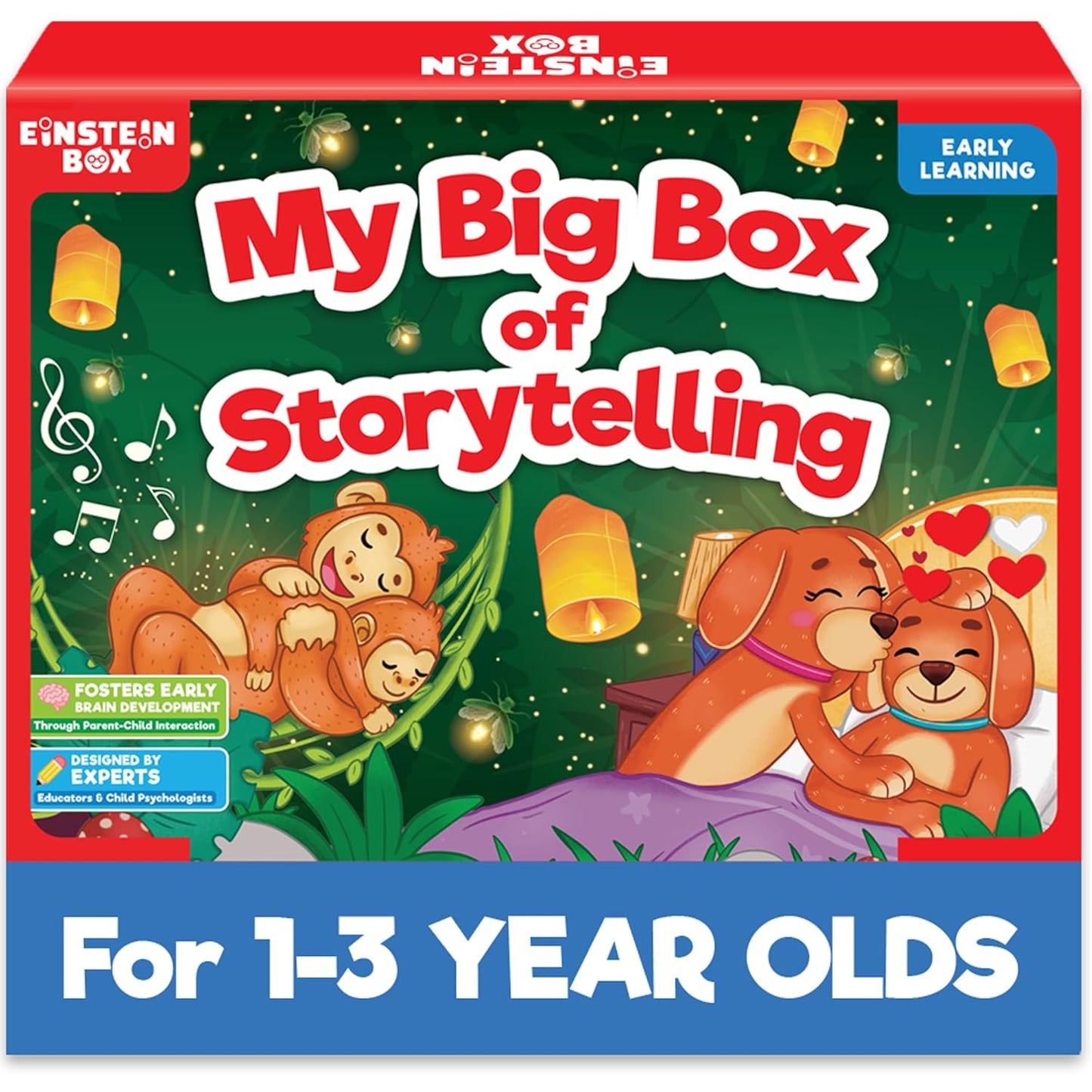 EINSTEIN BOX for 1 Year Old Boys/Girls | Gift Toys & Board Books for Kids | Learning Kit & Educational Toys | Pretend Play Set of Animal Masks | Activity Book Included, Multicolor