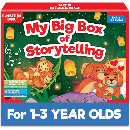 EINSTEIN BOX for 1 Year Old Boys/Girls | Gift Toys & Board Books for Kids | Learning Kit & Educational Toys | Pretend Play Set of Animal Masks | Activity Book Included, Multicolor