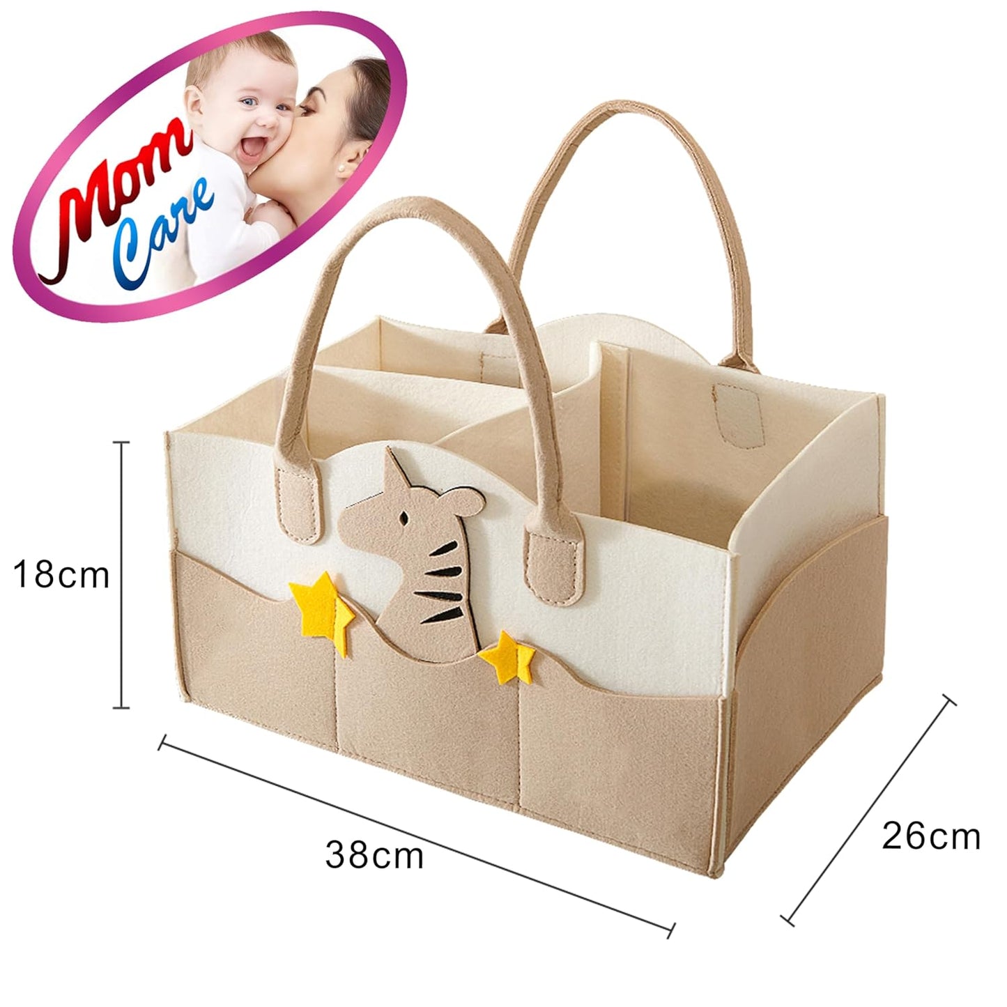 MOM CARE Baby Diaper Storage Organizer Nappies Bag For Mother Stylish Storage Bag For All Newborn Baby Products Nursery Basket -Pink