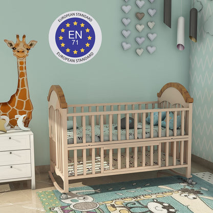 LuvLap C-50 Baby Wooden Cot with Mosquito Net, EN certified Baby Furniture suitable for new born to 12 month, without mattress (Cherry Red)