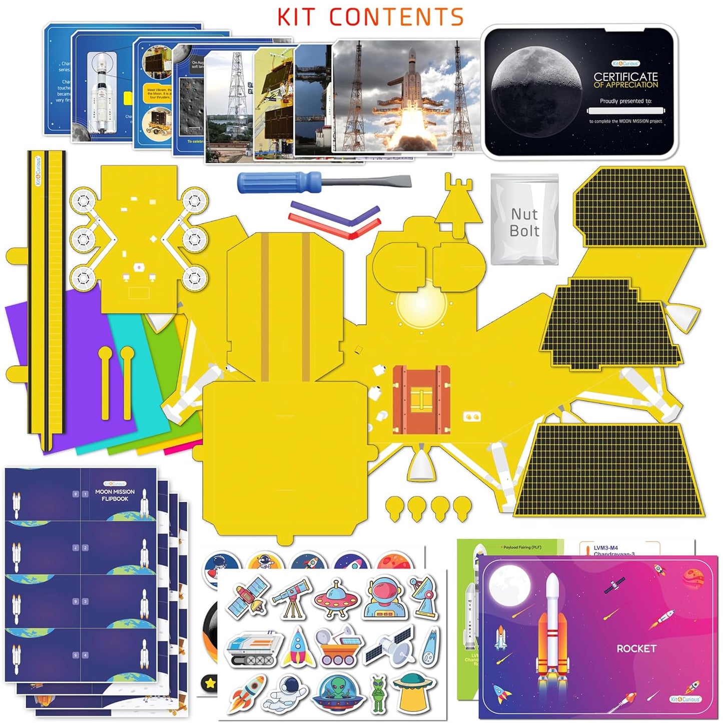 Kit4Curious Super Kit 100 Items in a kit – Science & Fun Innovation Kit with Instruction Manual for 100 Projects