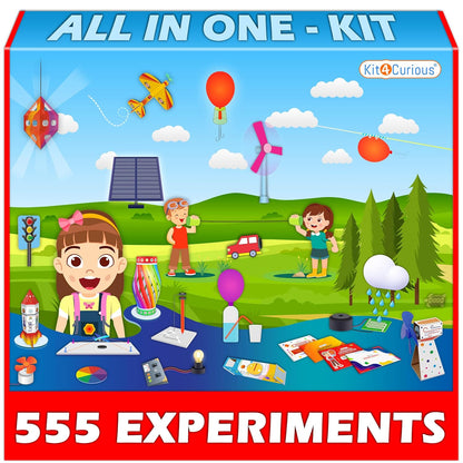 Kit4Curious Super Kit 100 Items in a kit – Science & Fun Innovation Kit with Instruction Manual for 100 Projects