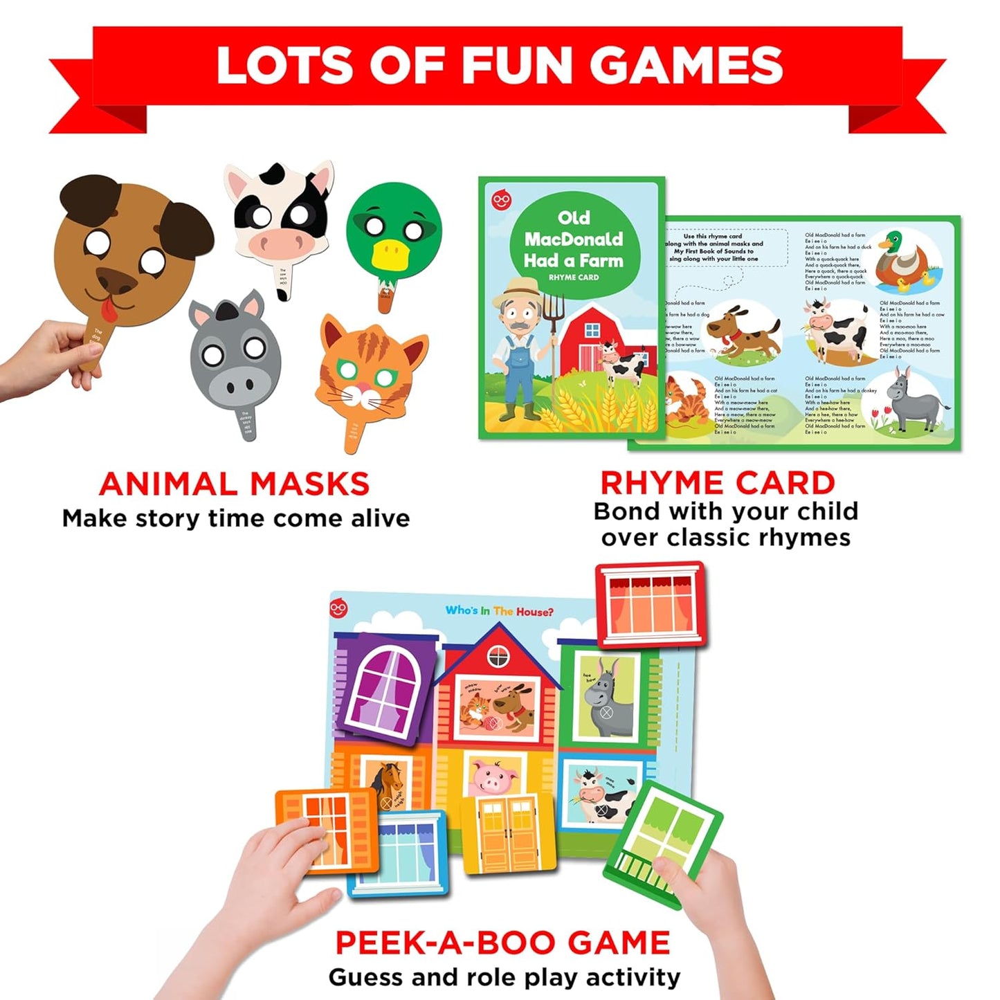 EINSTEIN BOX for 1 Year Old Boys/Girls | Gift Toys & Board Books for Kids | Learning Kit & Educational Toys | Pretend Play Set of Animal Masks | Activity Book Included, Multicolor