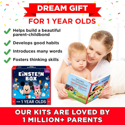 EINSTEIN BOX for 1 Year Old Boys/Girls | Gift Toys & Board Books for Kids | Learning Kit & Educational Toys | Pretend Play Set of Animal Masks | Activity Book Included, Multicolor