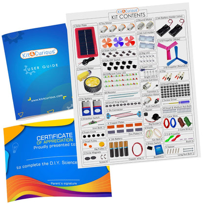 Kit4Curious Super Kit 100 Items in a kit – Science & Fun Innovation Kit with Instruction Manual for 100 Projects