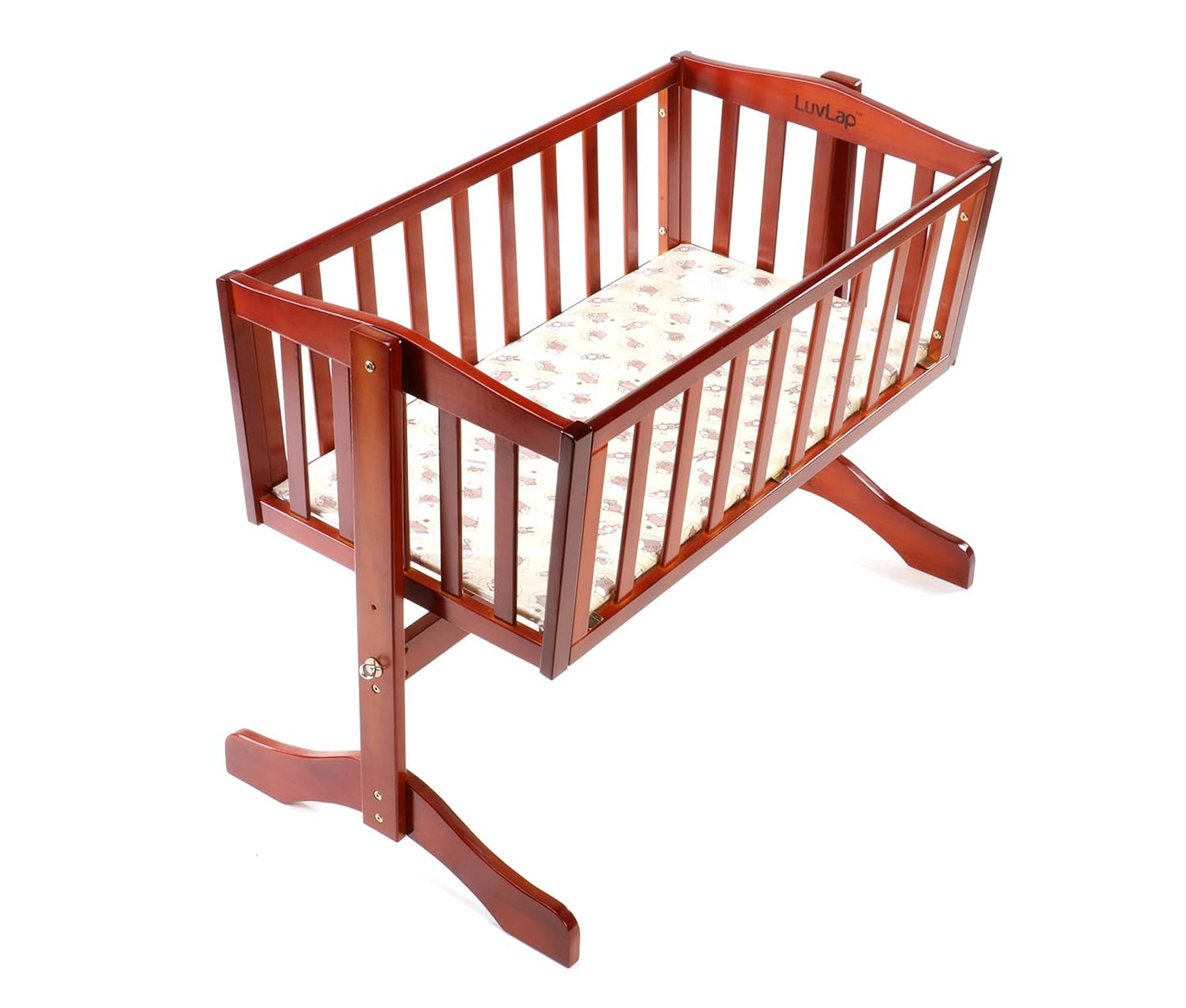 LuvLap C-50 Baby Wooden Cot with Mosquito Net, EN certified Baby Furniture suitable for new born to 12 month, without mattress (Cherry Red)