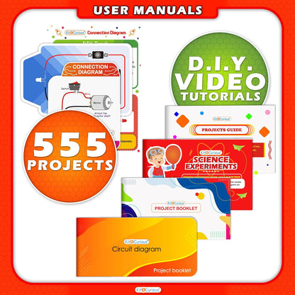 Kit4Curious Super Kit 100 Items in a kit – Science & Fun Innovation Kit with Instruction Manual for 100 Projects